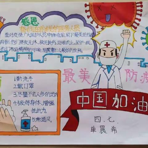 疫情防控，停课不停学，我们在行动！-----沂南县第一实验小学四年级七班