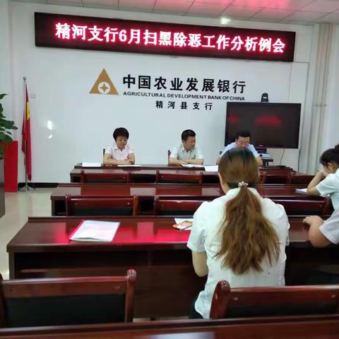 扫黑除恶，全民参与——农发行精河县支行召开6月扫黑除恶工作分析例会