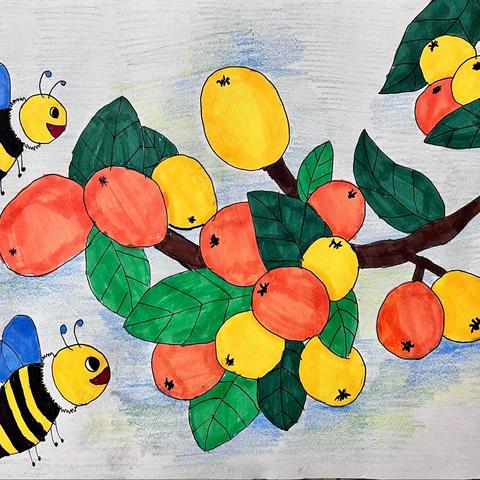 最近一至四年级绘画作品：枇杷✨✨
