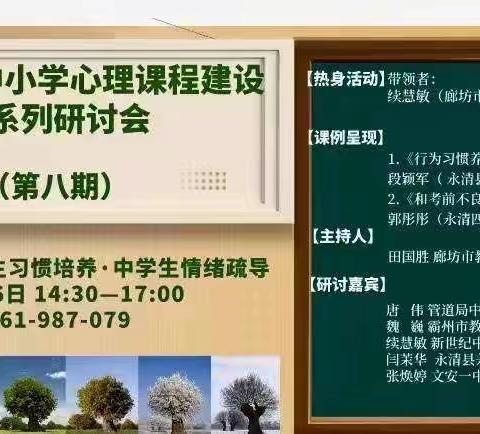 小学生习惯培养·中小学情绪疏导——大城县关于“廊坊市中小学心理课程系列研讨会（第八期）”