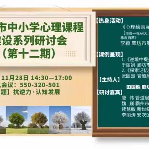 中小学抗逆力、认知发展——大城县关于廊坊市中小学心理课程建设系列研讨会（第十二期)