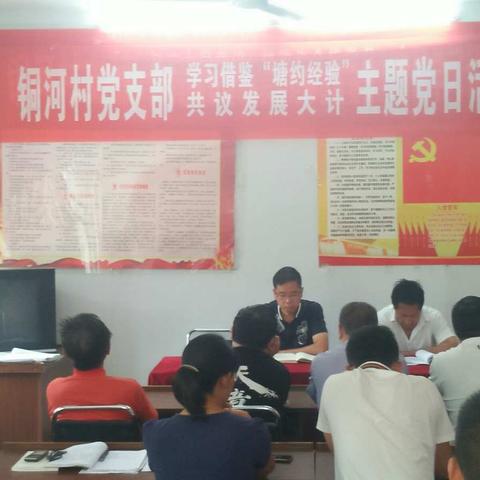车村镇铜河村党支部学习借鉴“塘约经验”共议发展大计主题党日活动