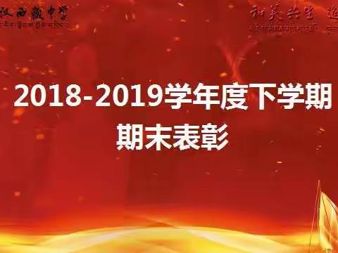 武汉西藏中学2018—2019学年度下学期期末表彰