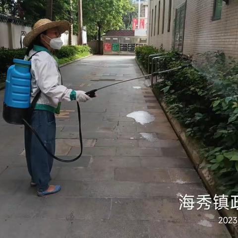 2023年6月15日广东文康科技有限公司对海秀镇进行病媒生物防制工作施工