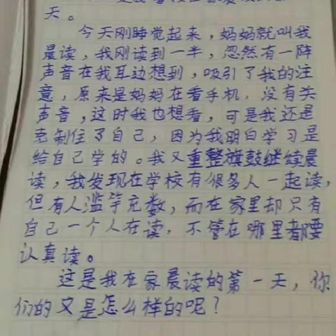 暑假百字作文挑战第二天——《在家里晨读》