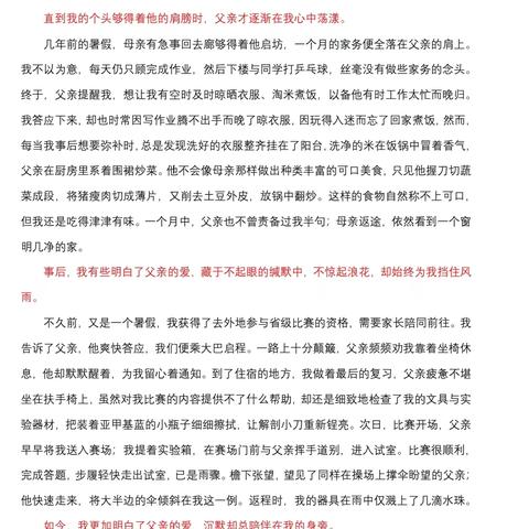 亲情具象化写作专题