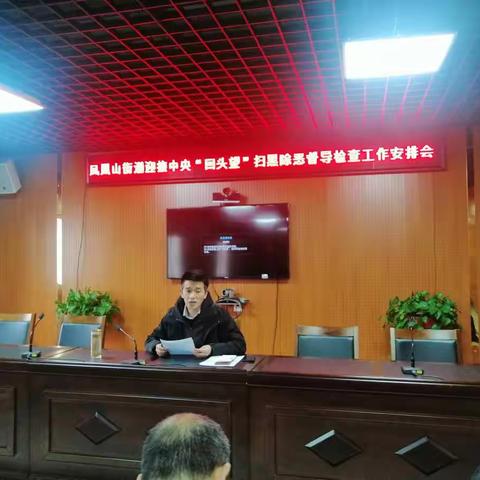 凤凰山街道迎接中央“回头望”扫黑除恶督导检查工作安排会