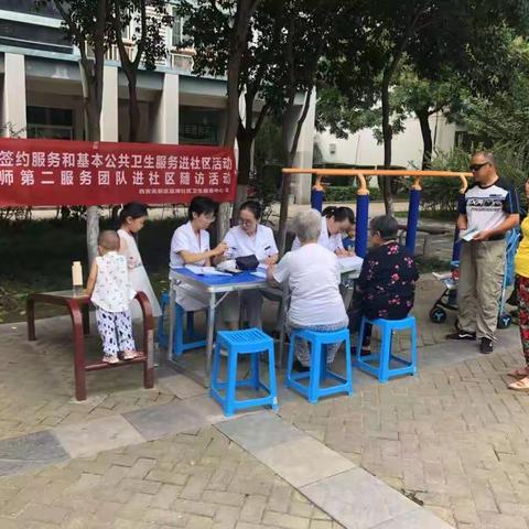 西安高新区蓝博社区卫生服务中心家庭医生第一、第二团队开展进社区履约活动
