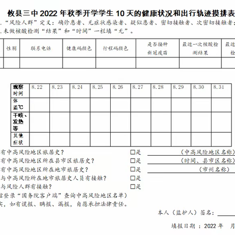 @全体师生员工，攸县三中2022年秋季开学疫情防控告知书请查收！