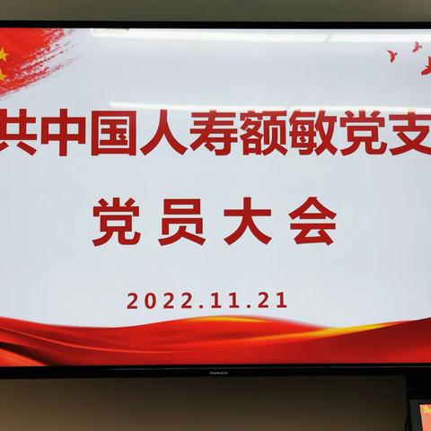 额敏党支部召开深入学习二十大会议精神，全面落实从严治党，业务收官工作督导党员大会