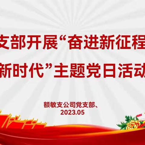 额敏党支部开展“奋进新征程  建功新时代”主题党日活动