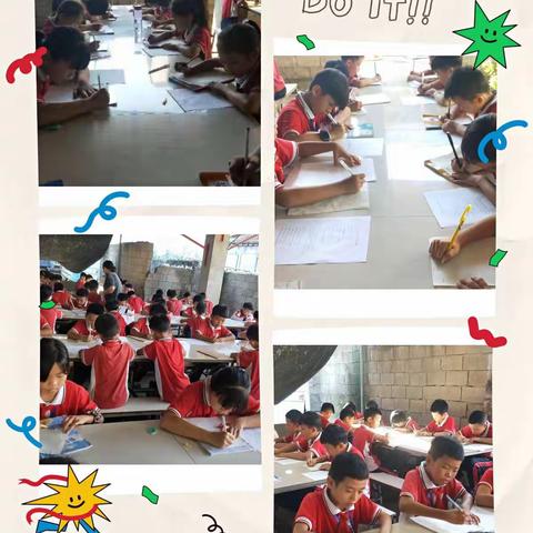 临高县武莲双语学校三年级全体学生参加书写比赛