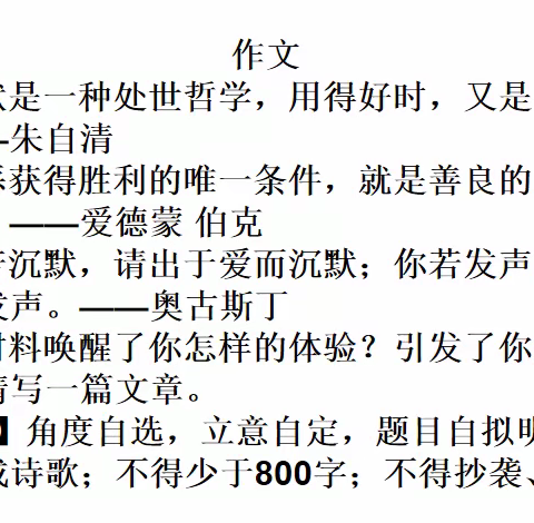 网课期间最后一次作文：沉默