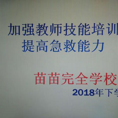 ☀2018年下学期苗苗完全学校☀教师急救技能培训