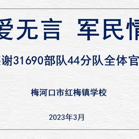 红梅镇学校“接受31690部队44分队爱心捐赠仪式”