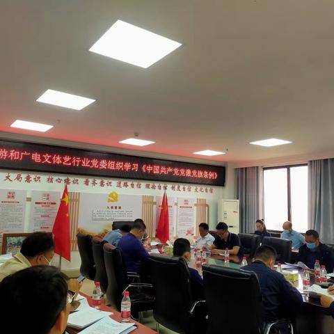 儋州市旅文行业党委组织学习《中国共产党党徽党旗条例》