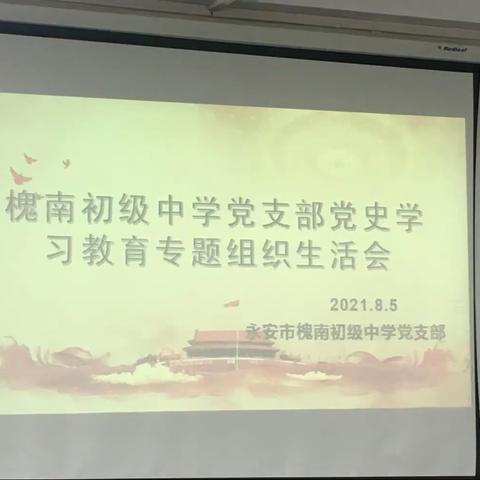 【思想领航】槐南初级中学党支部召开党史学习教育专题组织生活会