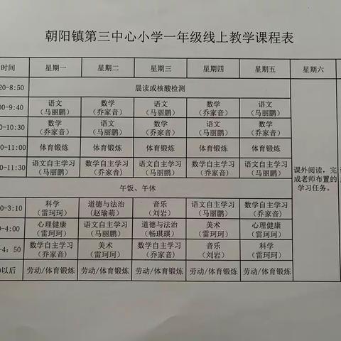 “隔空不隔爱 停课不停学”——朝阳镇第三中心小学一一班线上教学纪实