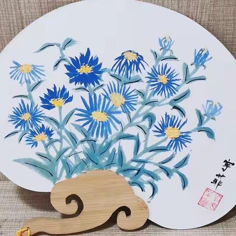 心静自然凉（夏季国画团扇小作品）