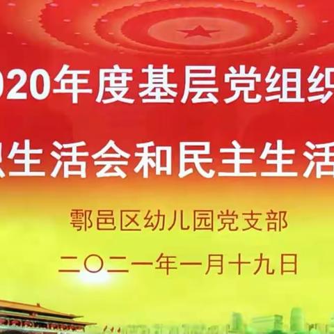 2020年度基层党组织组织生活会和民主生活会—鄠邑区幼儿园党支部