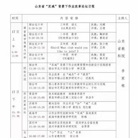 落实“双减”政策，优化作业设计——东明县长兴小学基于“双减”背景下的作业改革论坛线上活动