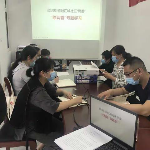 陡沟街道融汇城社区开展“除两霸”专题学习会议