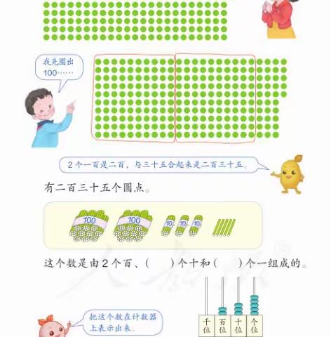 小学数学人教版二年级下册 第七单元《万以内的数的认识》第二课时  数的组成、读数和写数
