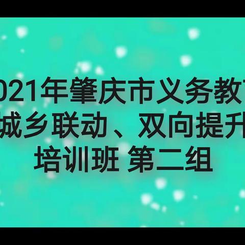 2021年肇庆市义务教育“城乡联动、双向提升”培训班第三天