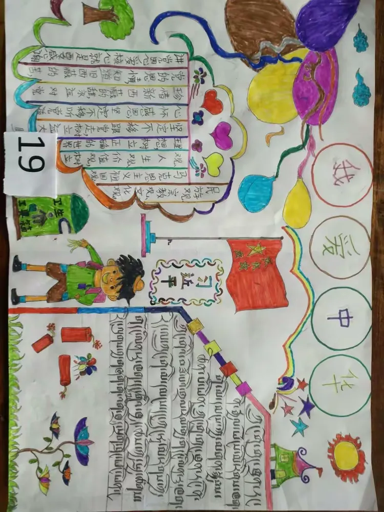 那曲地区特殊教育学校"四讲四爱"主题教育实践活动学生手抄报作品展