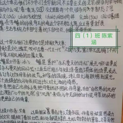 方城县实验小学四1班孩子们听“名师讲堂”听课笔记