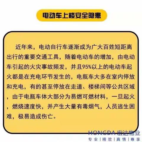 严禁电动车上楼停放及充电！