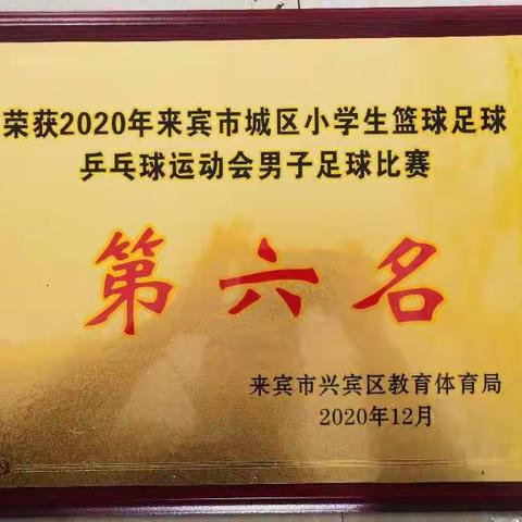 来宾市飞龙小学在2020年来宾市城区小学生篮球足球乒乓球运动会中荣获佳绩