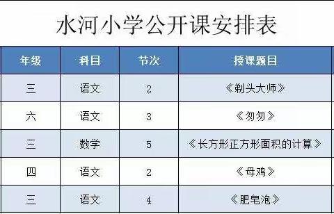 展风采 促成长—水河小学教师公开课活动