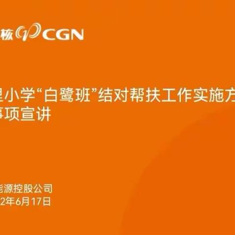 发挥党建引领作用，促进乡村教育振兴一一中广核广西乐业谐里小学“白鹭班”结对帮扶工作宣贯会如期召开