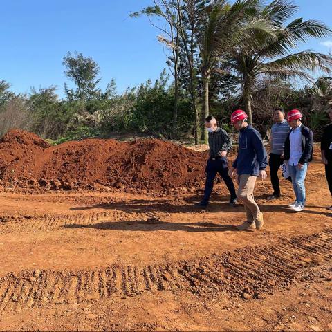 海洋和渔业行政执法支队陈明学政委带队检查东海岸如意岛围填海生态修复项目