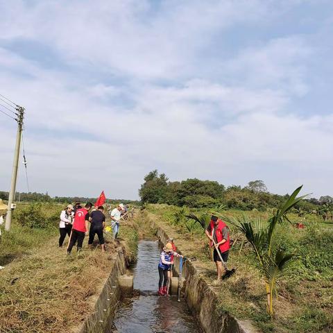 水北村治水中队开展“六水共治”——西宅坑沟渠清理活动