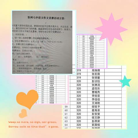 文字书写精彩 妙笔创造未来-----记忻州七中语文作文竞赛
