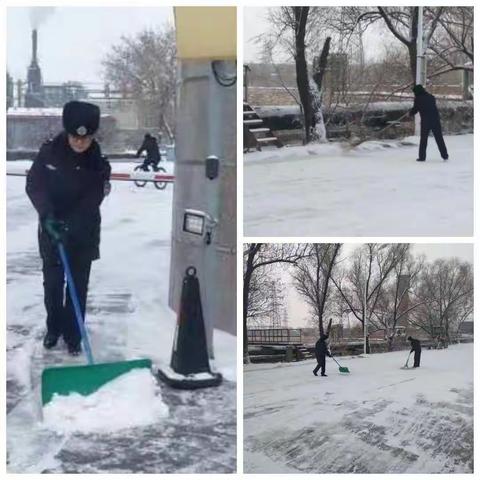 守卫二大队以雪为令全力以赴清雪