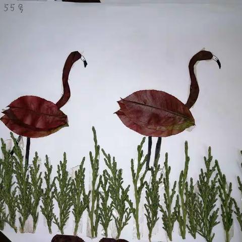 树叶贴画我最行