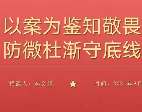 以案为鉴知敬畏 防微杜渐守底线