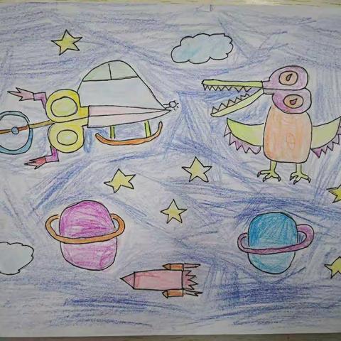 二一班第三次美术作业——剪刀添画