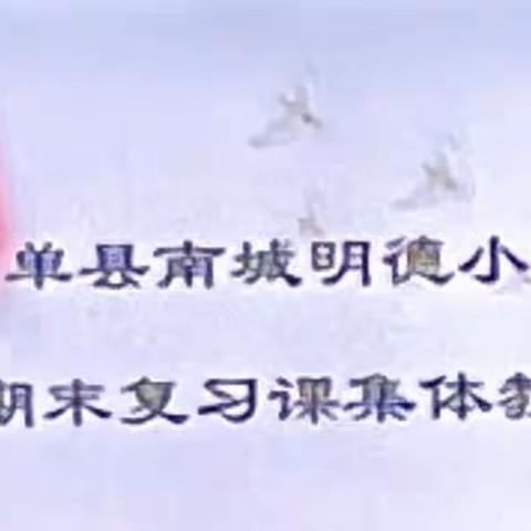 示范共研促提升 凝心聚力话复习———单县南城明德小学期末复习集体教研