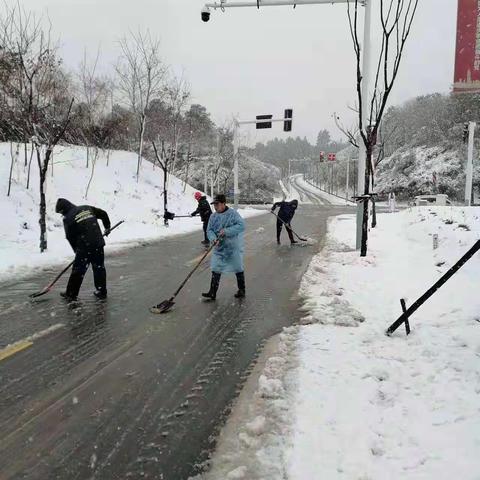 水晶党总支：扫除积雪，一路前行