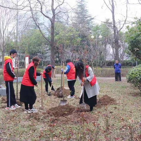 沁园中学:“生命在于绿色 希望在于绿色”植树节活动