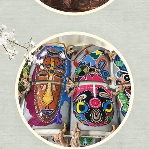 康家集乡中心幼儿园大班美术活动:《我爱瓦片画》。