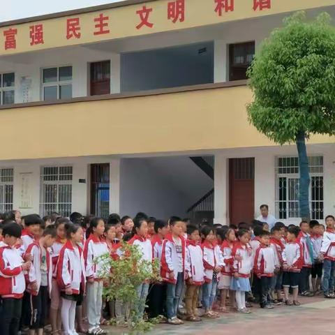 示范区白河樊营中心小学“心存一颗感恩的心”升旗仪式