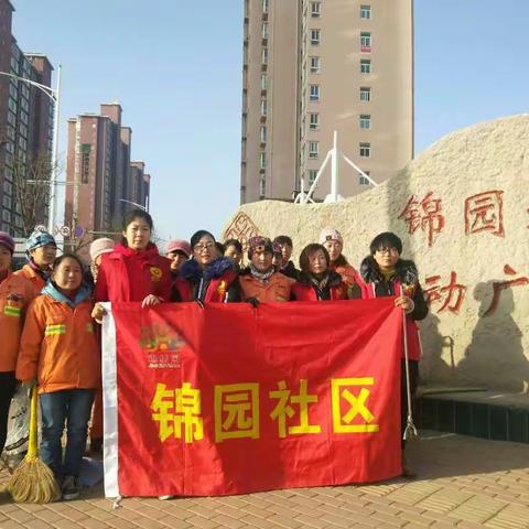 锦园社区开展"辞旧迎新大整治  干干净净过新年"环境大整治活动