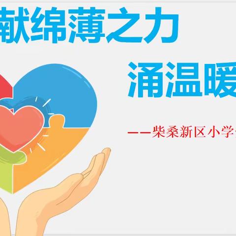 献绵薄之力  涌温暖之泉——柴桑新区小学爱心募捐活动