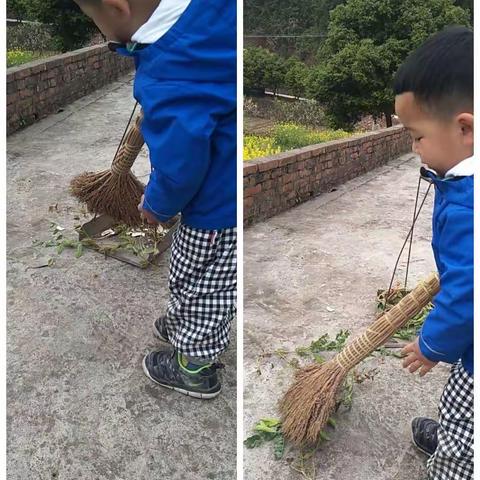 太阳花幼儿园芽芽班“爱国讲卫生大扫除”活动