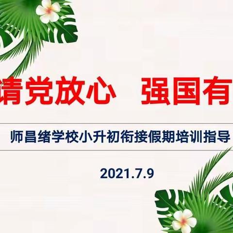 请党放心  强国有我—师昌绪学校小升初衔接暑期学科培训指导